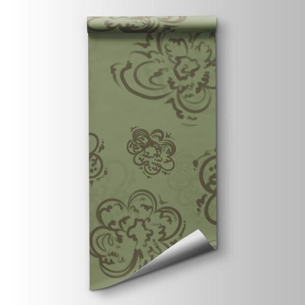 Pattern of flowers on a green background