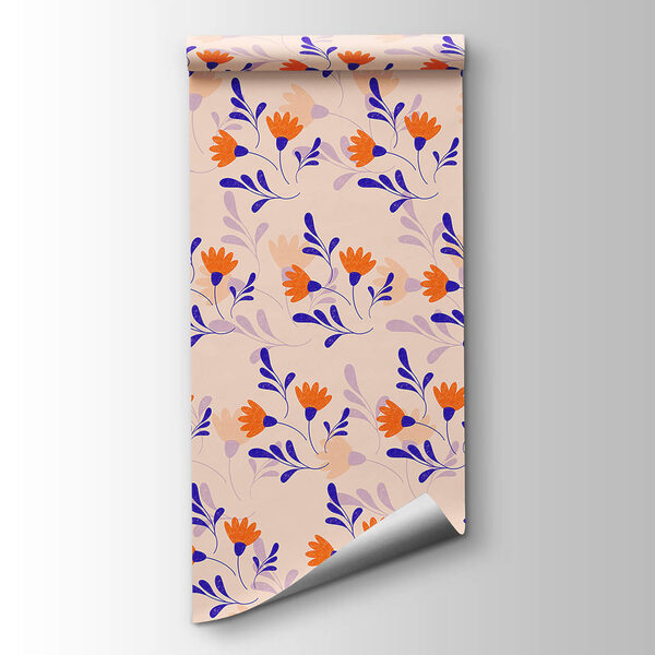 Pattern of flowers and leaves