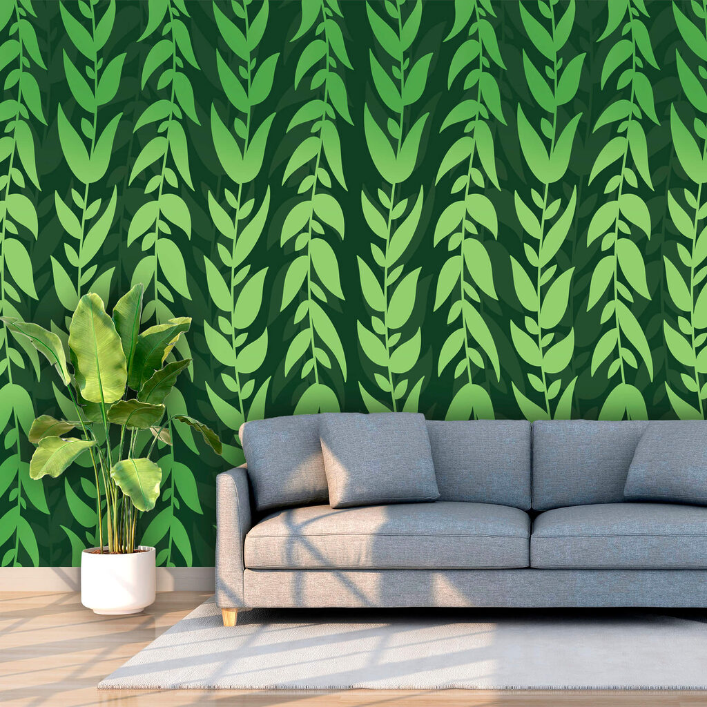 Patrón de hojas verdes