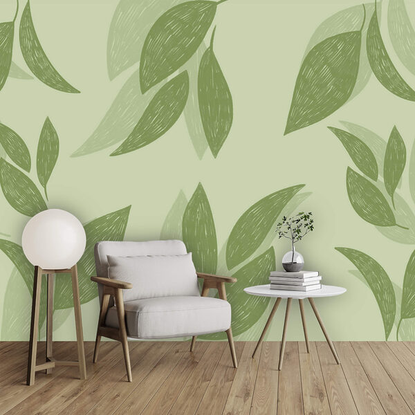 Patrón de hojas verdes