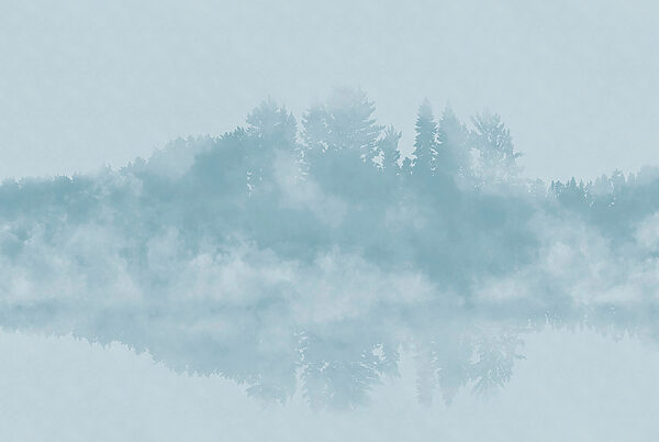 Cloud of smoke and trees