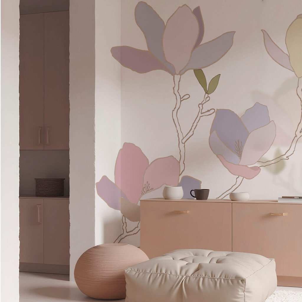 Delicadas flores en suaves tonos pastel