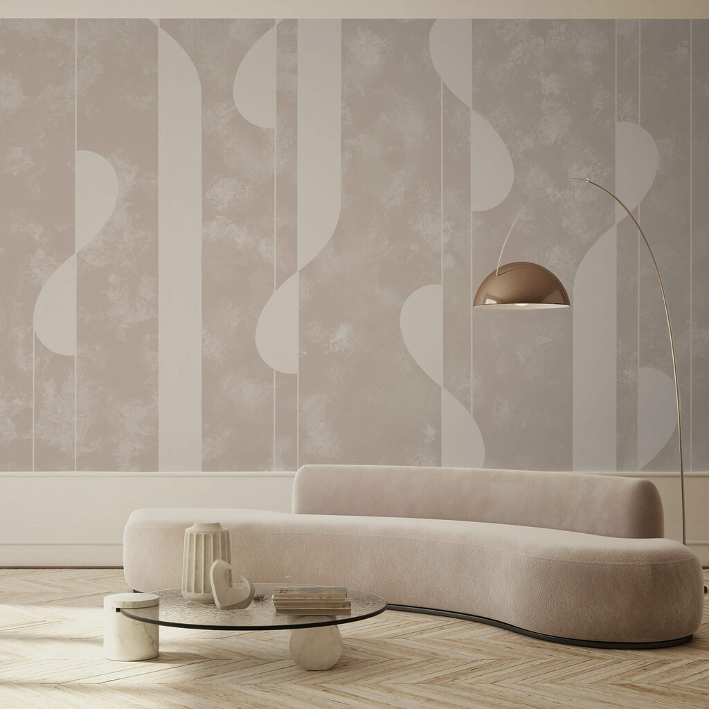 Formas abstractas en suaves tonos beige