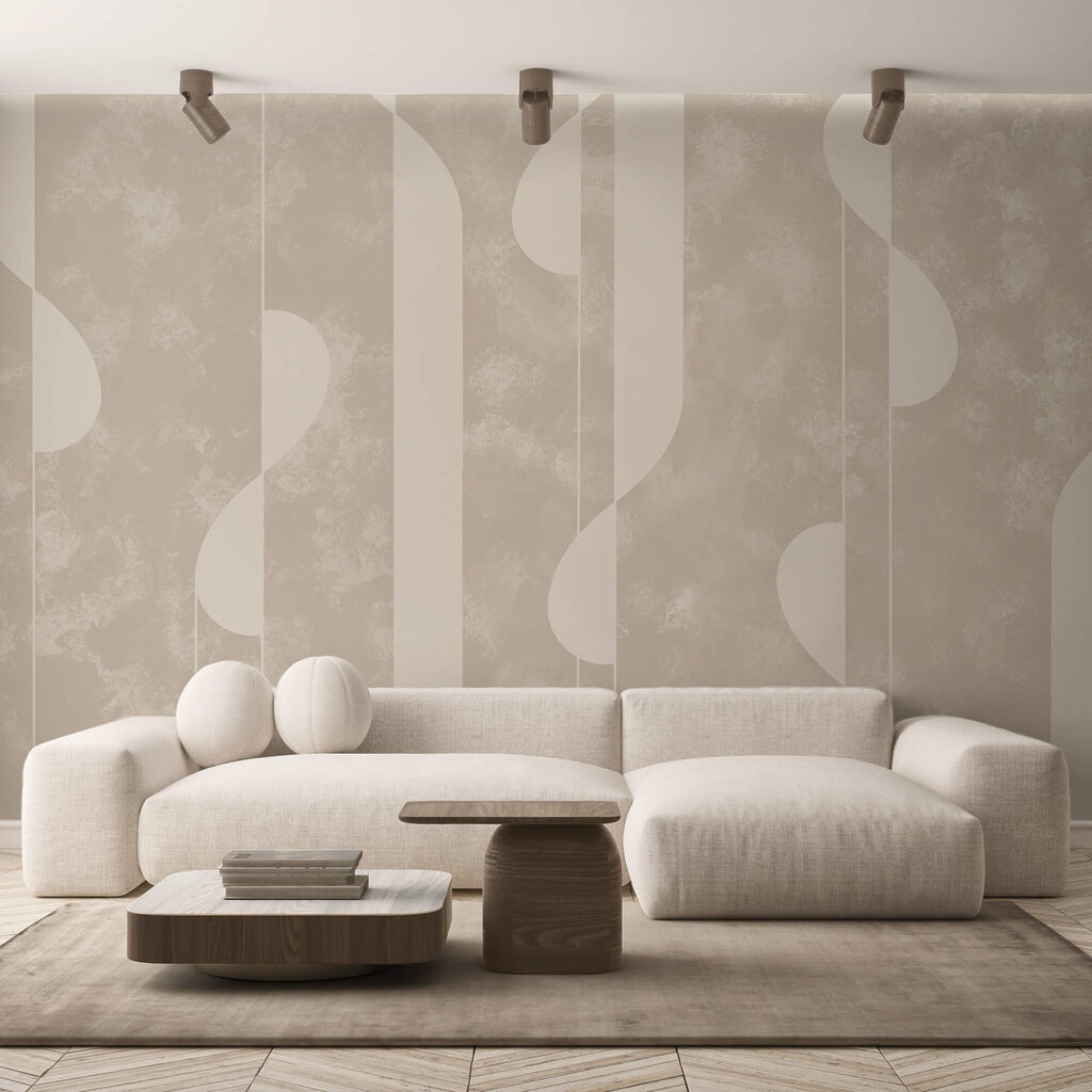 Formas abstractas en suaves tonos beige