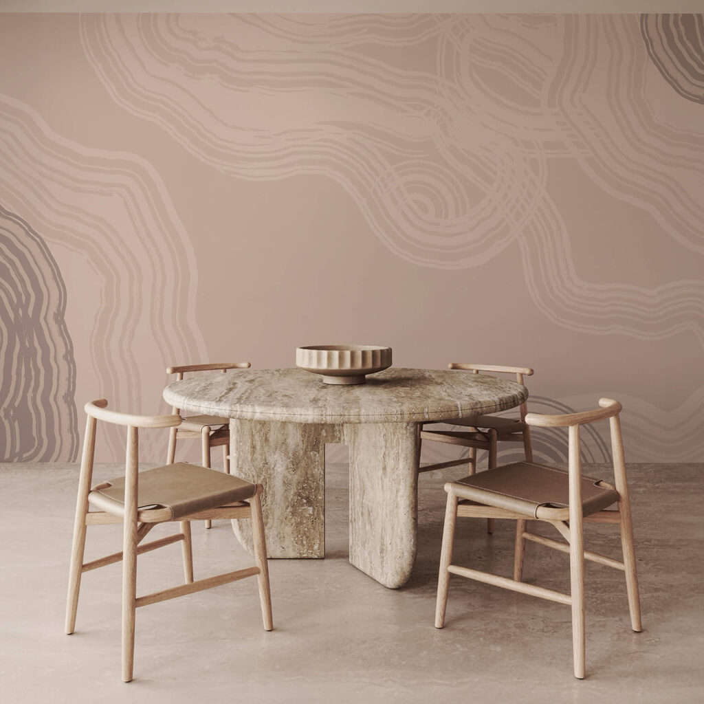 Líneas fluidas en suaves tonos tierra