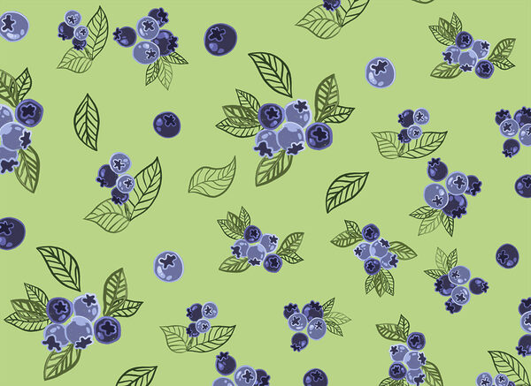 Pattern of blueberries and leaves Pattern of blueberries and leaves