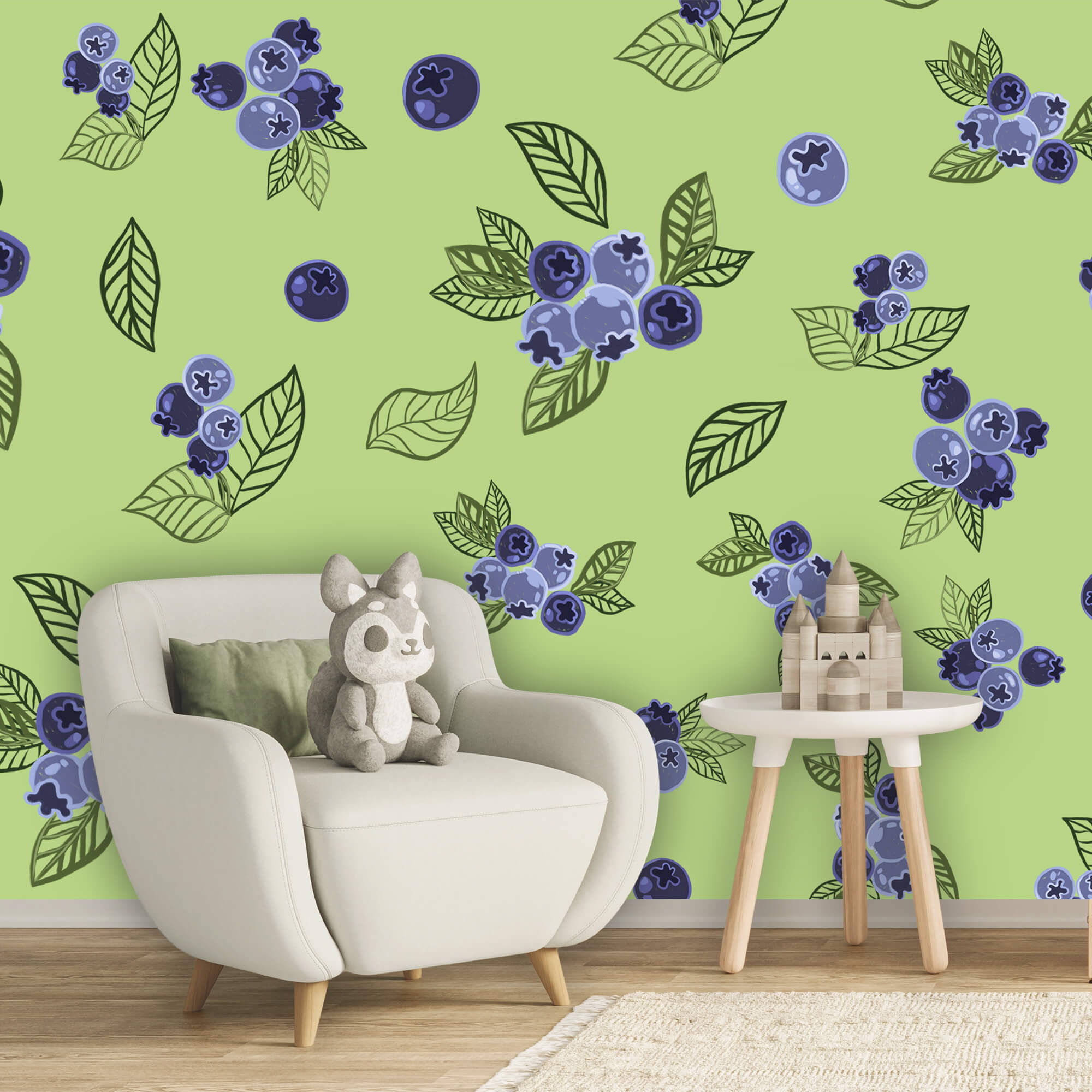 Diseño de arándanos y hojas Diseño de arándanos y hojas