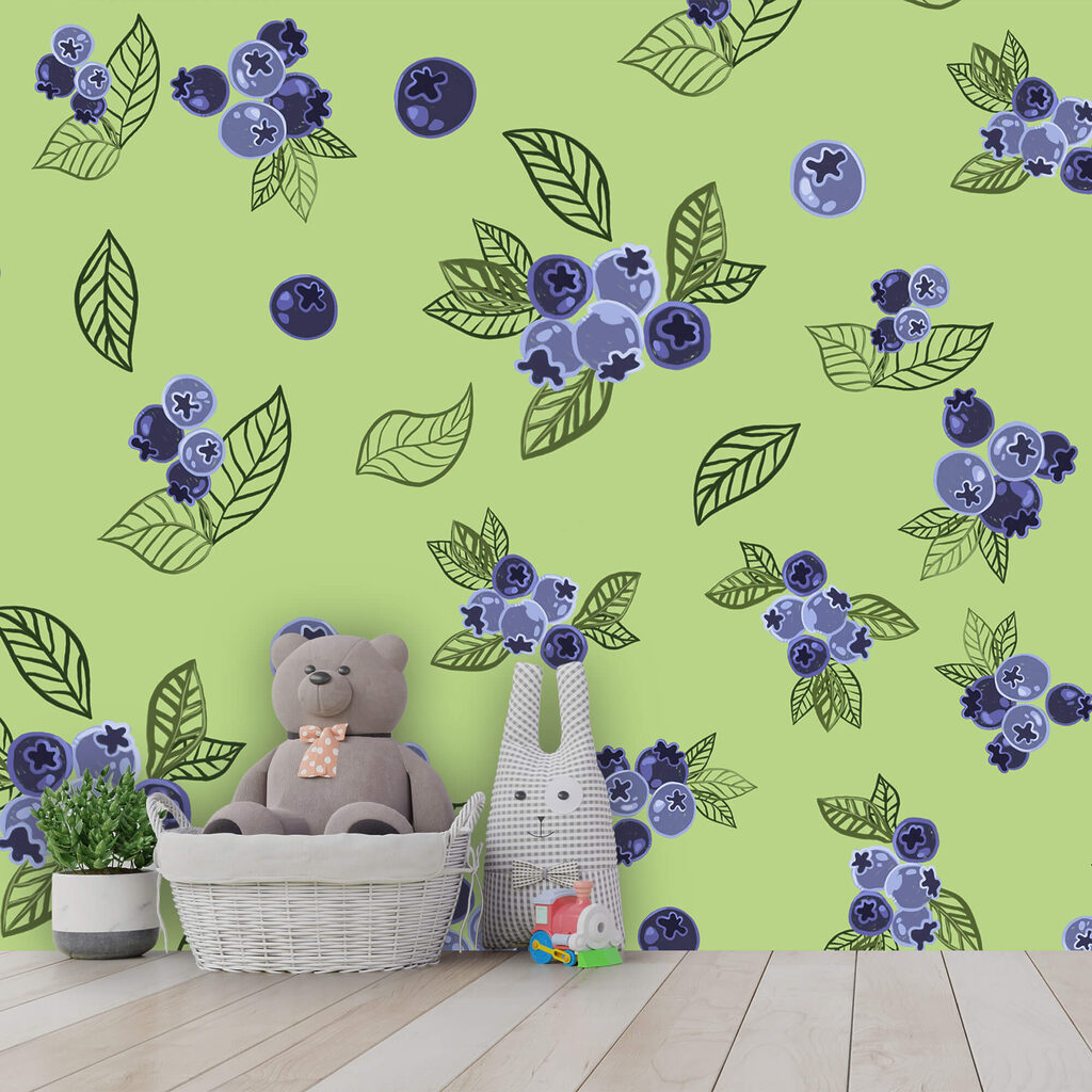 Diseño de arándanos y hojas Diseño de arándanos y hojas