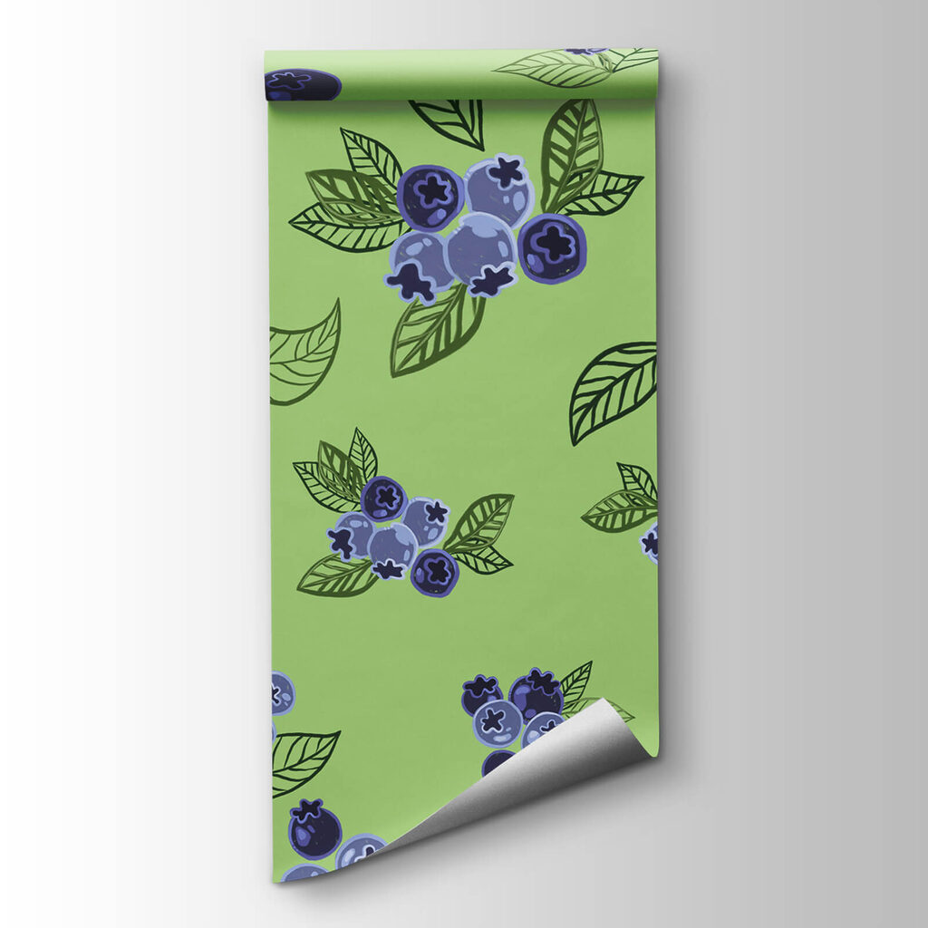 Pattern of blueberries and leaves Pattern of blueberries and leaves