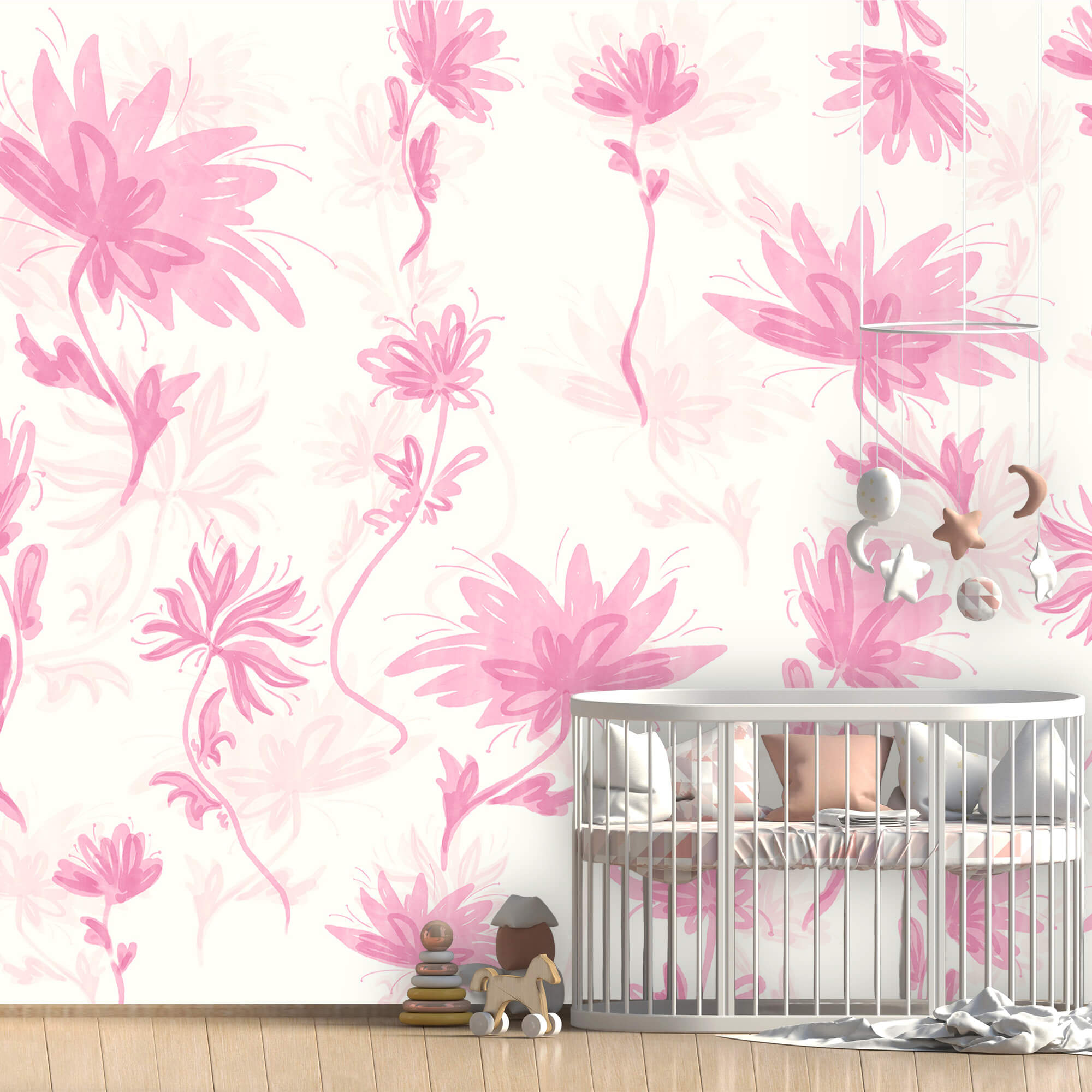 Flores rosas sobre fondo blanco