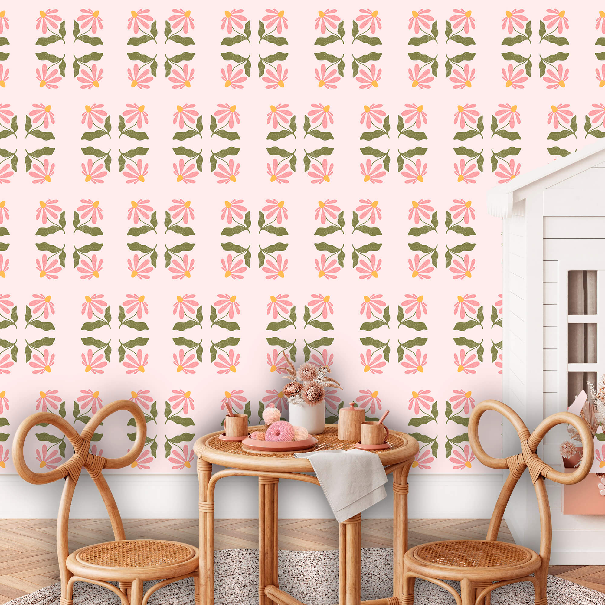 Motivo de flores y hojas Motivo de flores y hojas