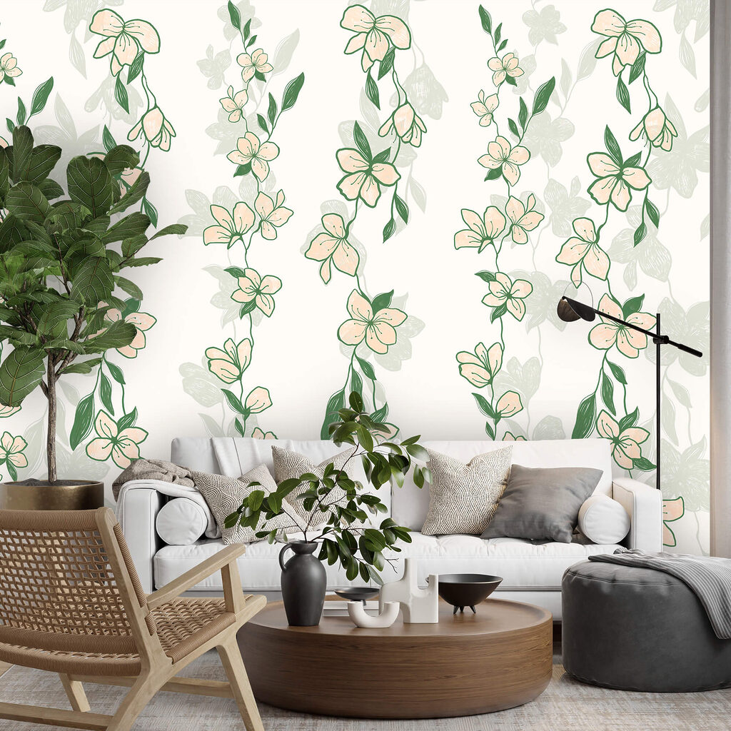 Motivo de flores y hojas Motivo de flores y hojas