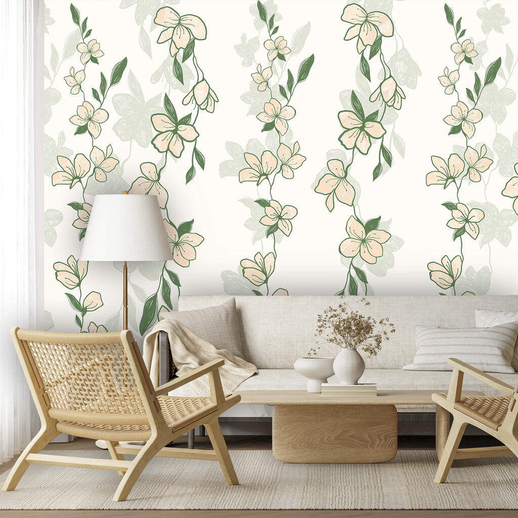 Motivo de flores y hojas Motivo de flores y hojas