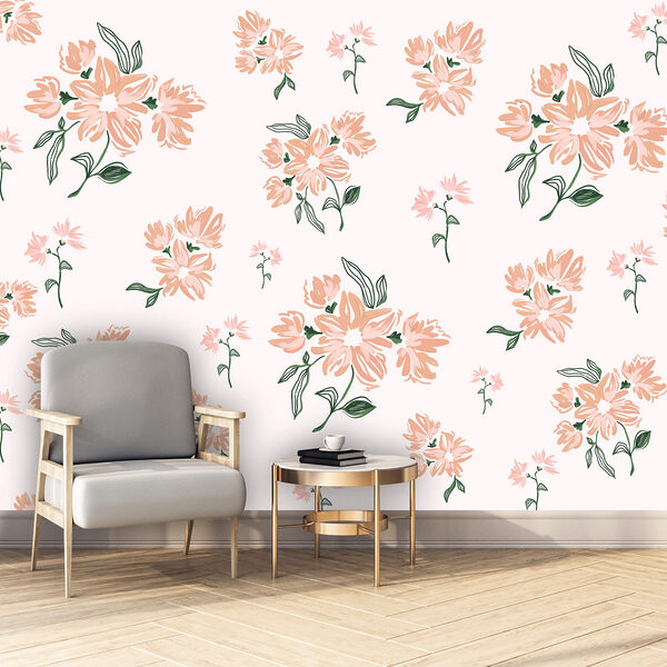 Diseño de flores sobre fondo blanco