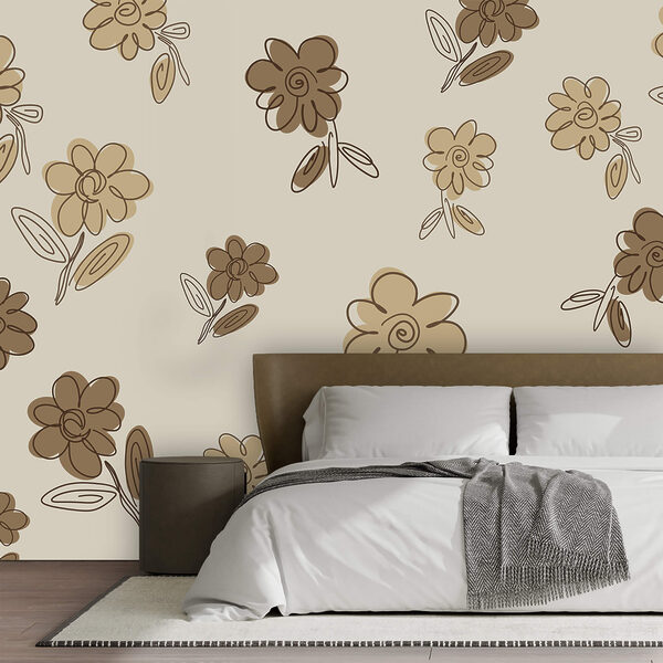 Diseño floral sobre fondo beige