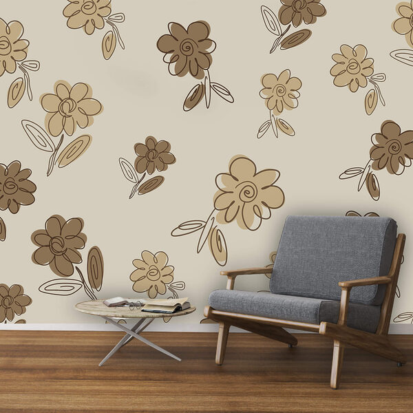 Diseño floral sobre fondo beige