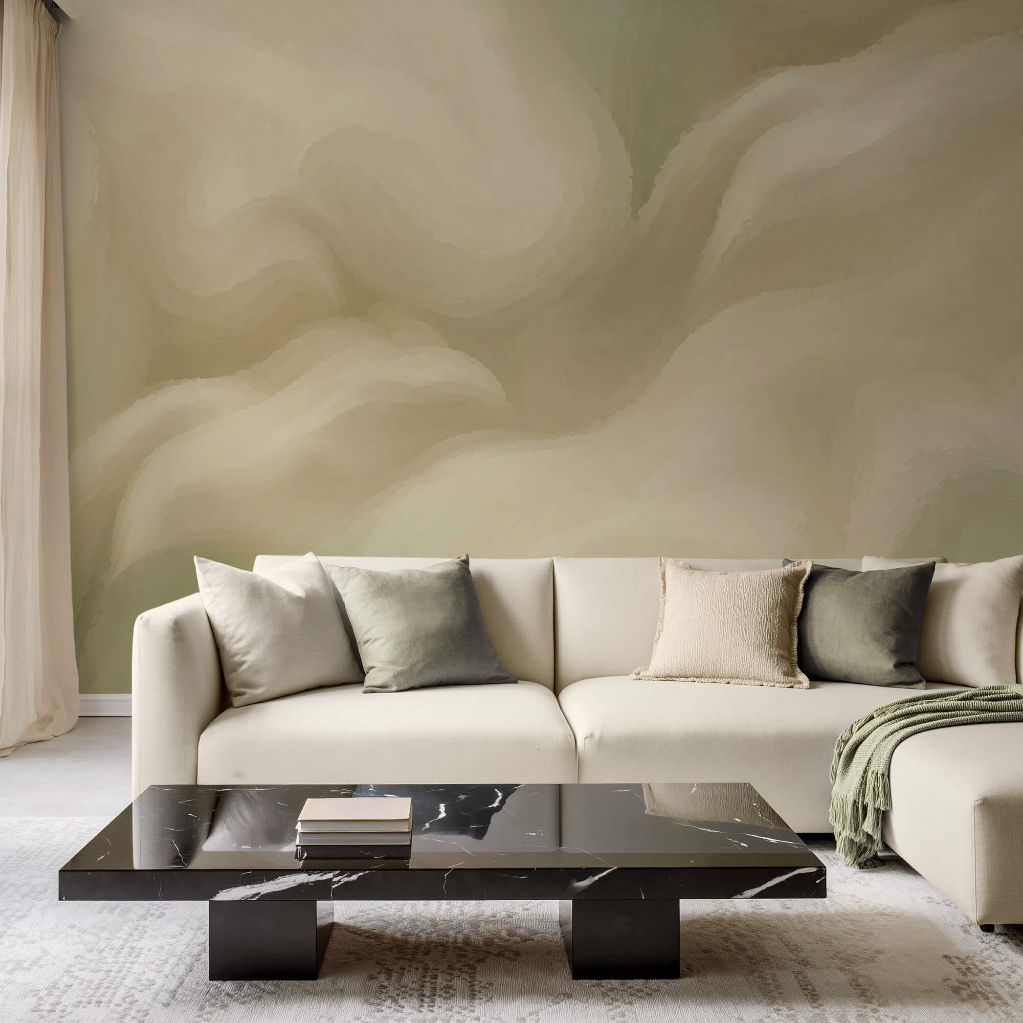 Un estilo abstracto suave y fluido en tonos claros