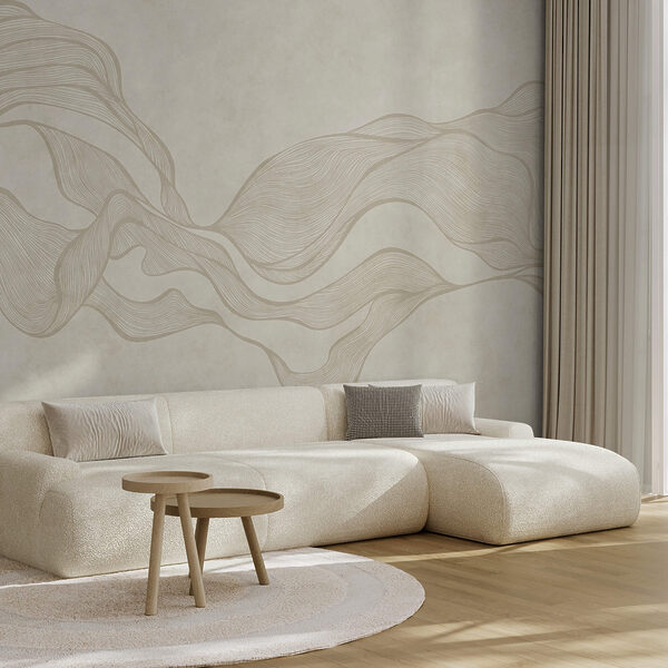 Diseño ondulado en blanco y marrón claro