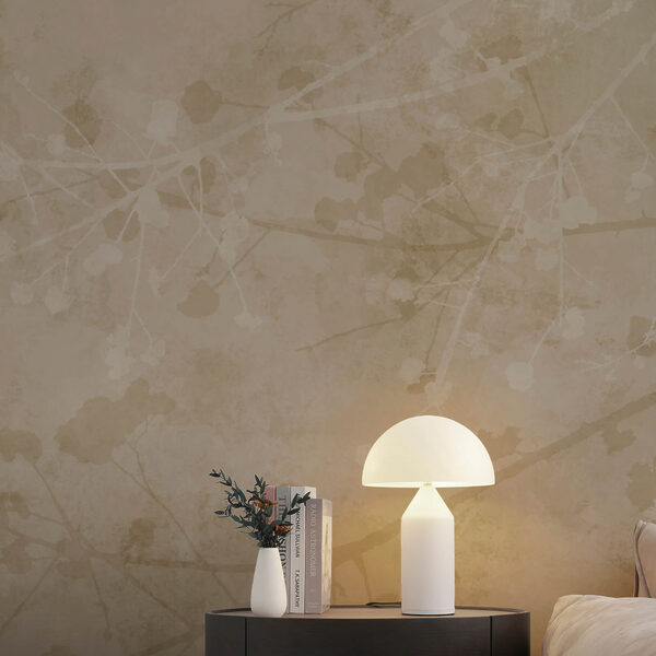 Fondo beige con ramas y hojas