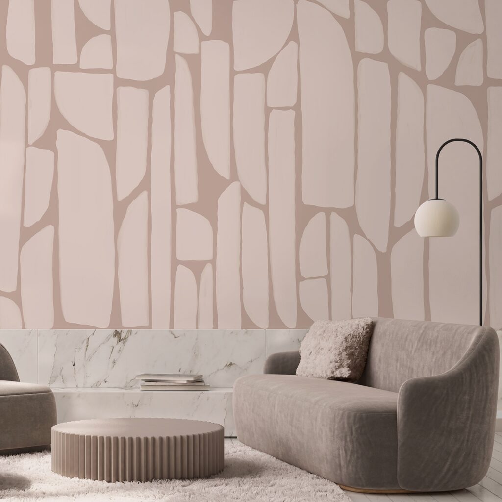 Diseño de formas blancas y rosas