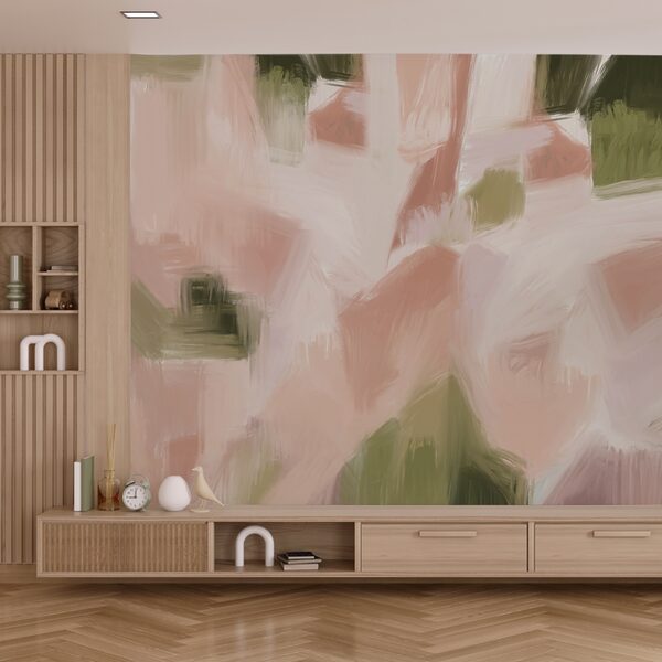 Fotomurales Cuadro con fondo rosa y verde