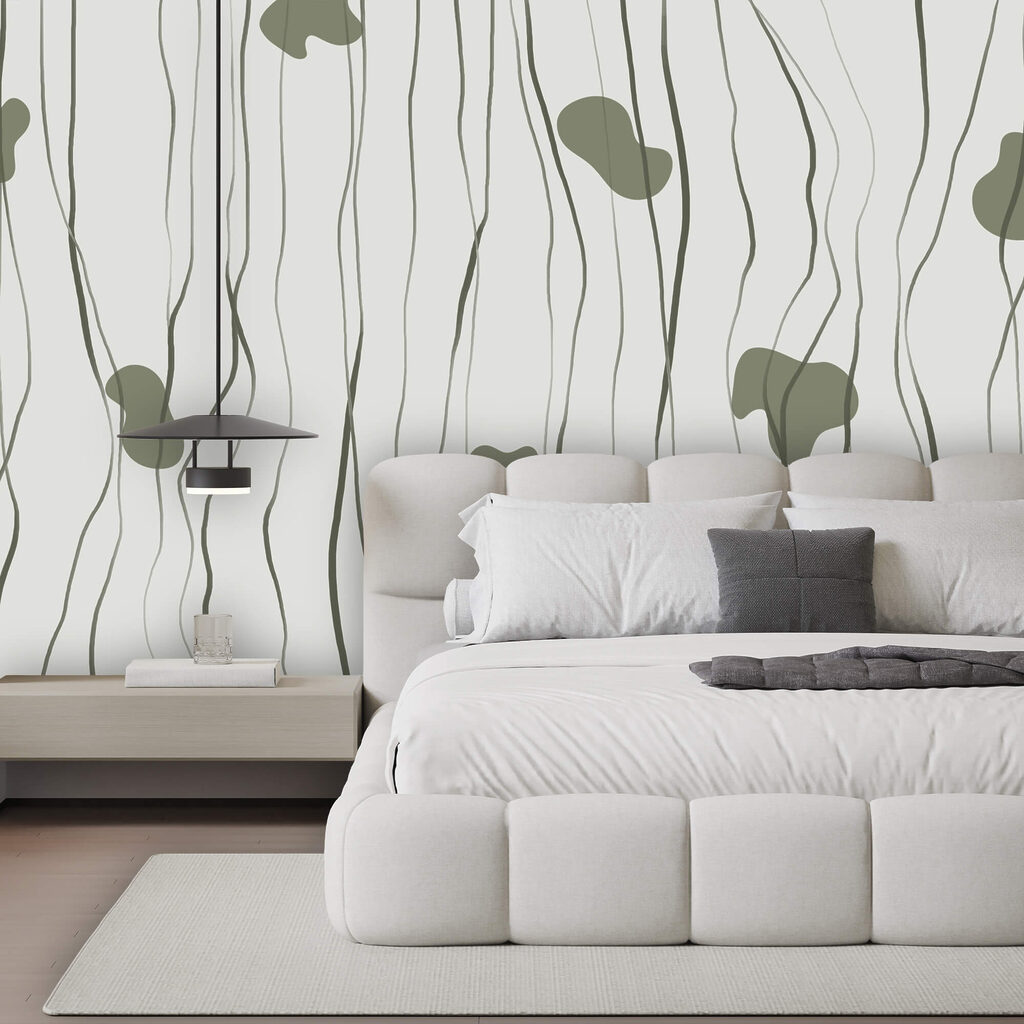 Diseño de líneas verdes y grises