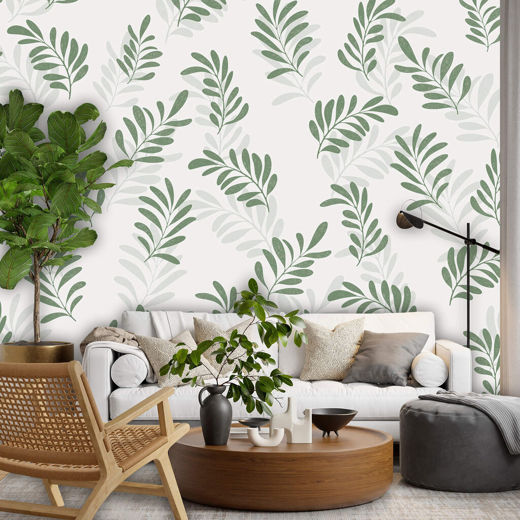 Diseño de hojas sobre fondo blanco