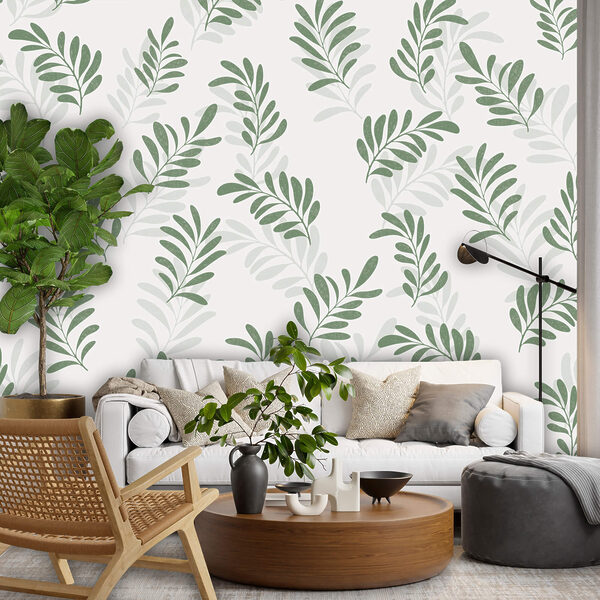 Diseño de hojas sobre fondo blanco