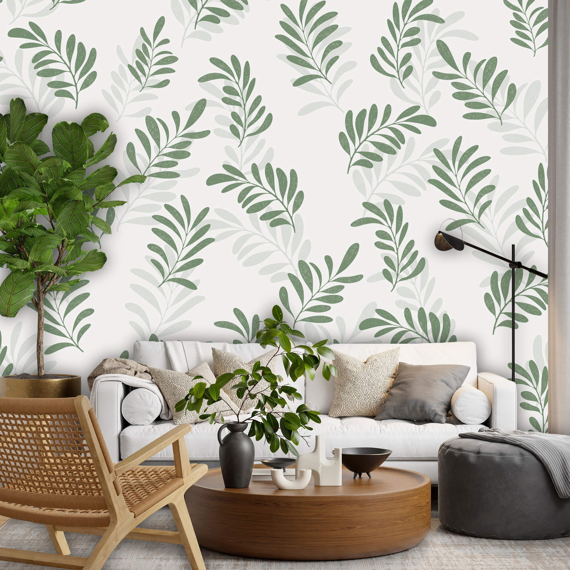 Diseño de hojas sobre fondo blanco