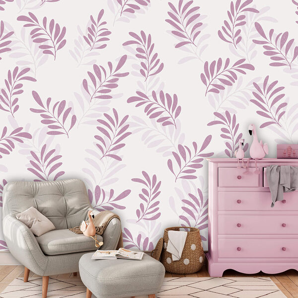 Fotomurales Fotomurales Diseño de hojas moradas (SKU: t00660v1)