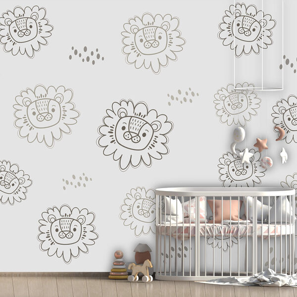 Dibujo de leones sobre fondo blanco