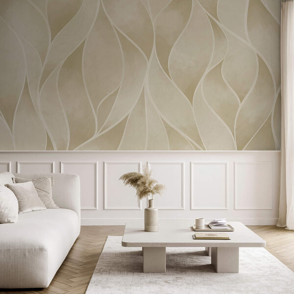 Diseño ondulado en blanco y beige