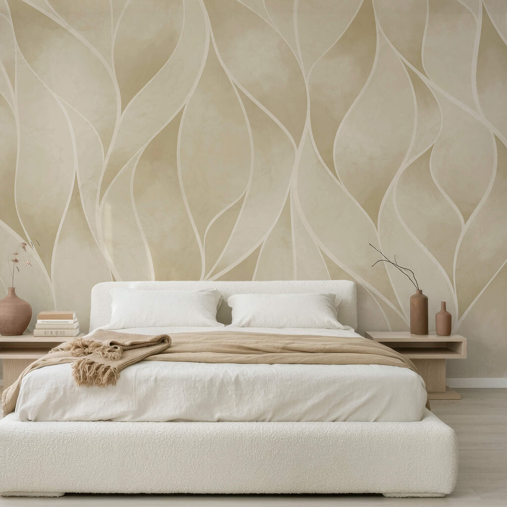 Diseño ondulado en blanco y beige