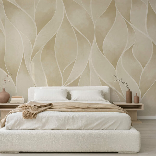 Diseño ondulado en blanco y beige