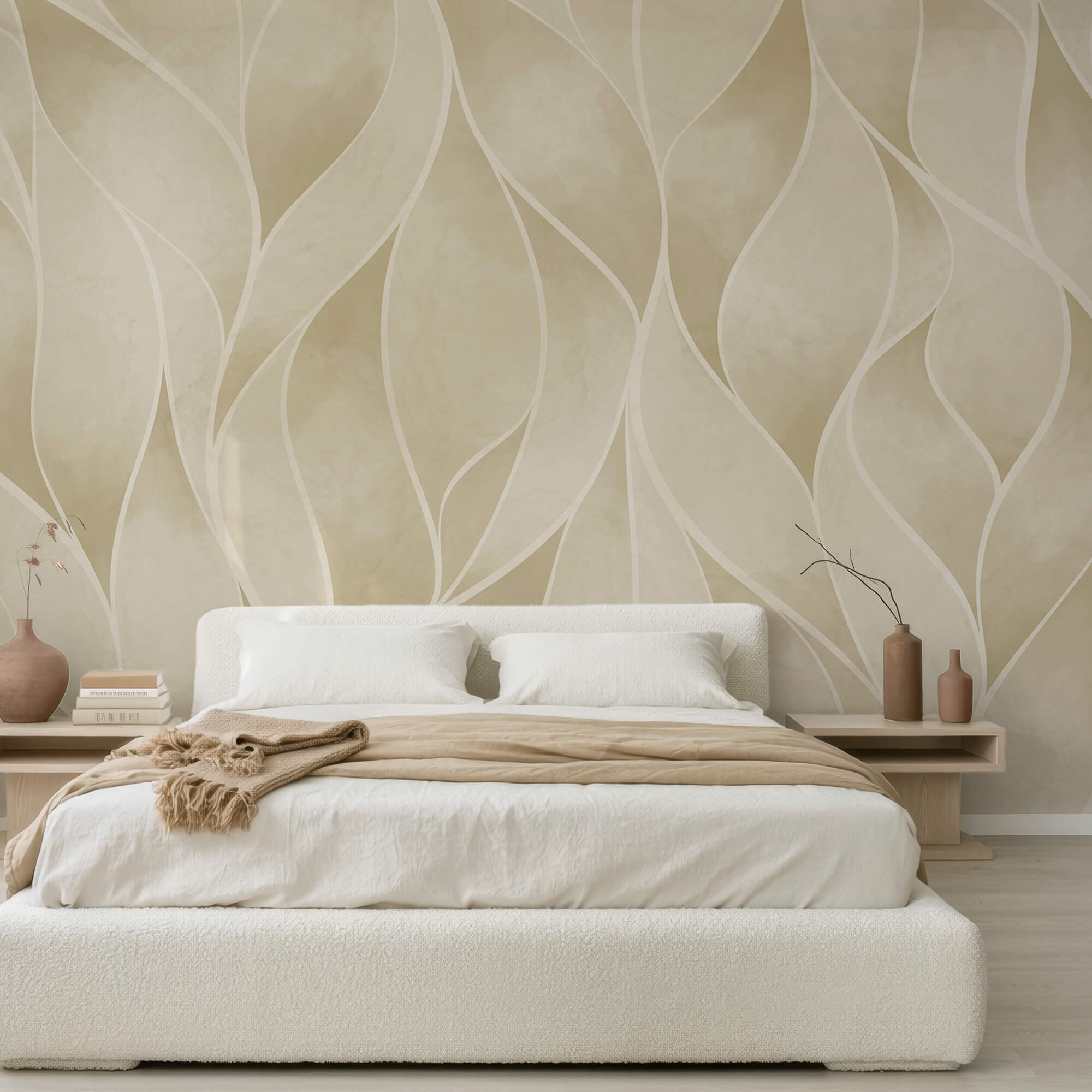 Diseño ondulado en blanco y beige