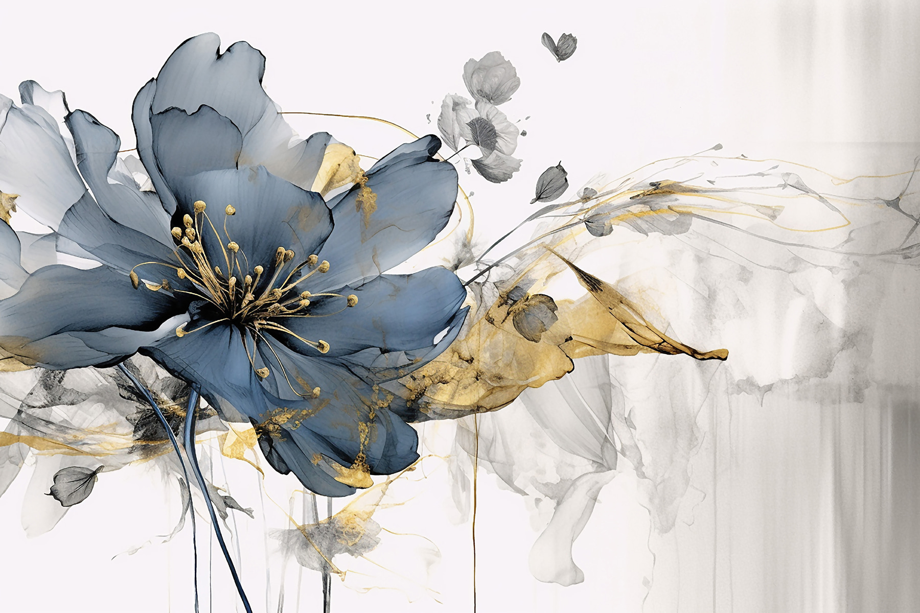 Elegant floral dance in monochrome hues
