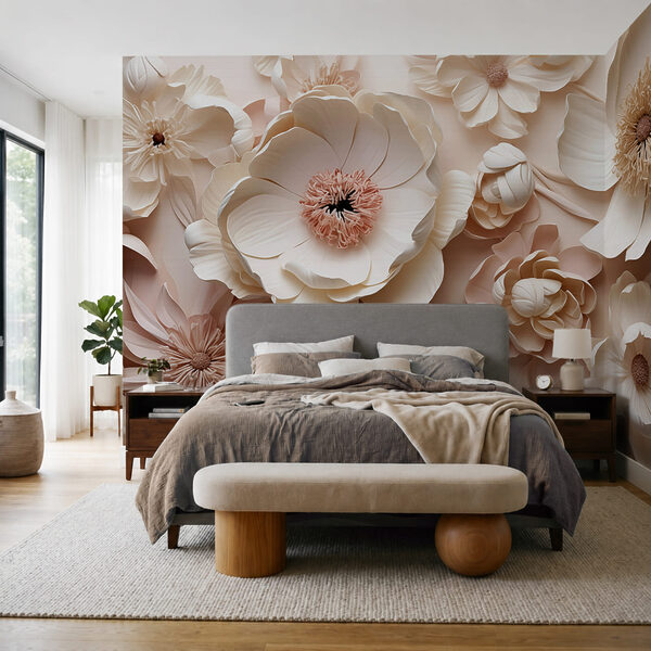 Ramo de flores blancas y rosas
