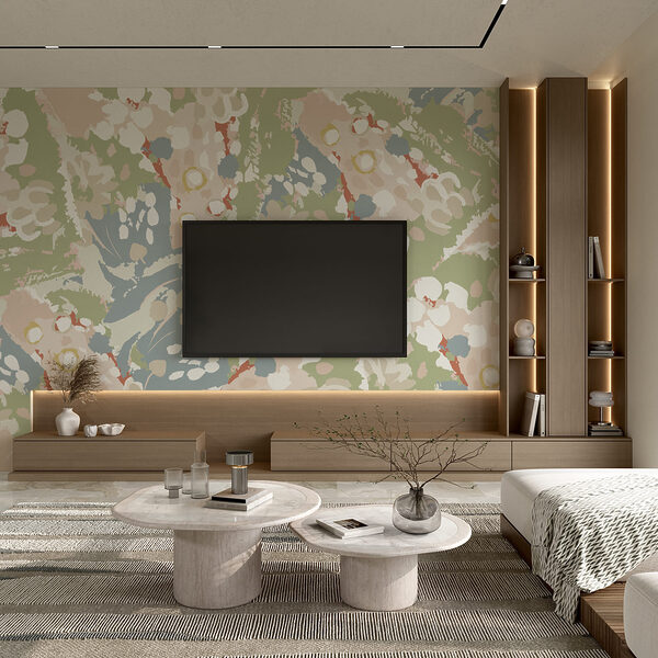 Diseño colorido con flores blancas y rosas