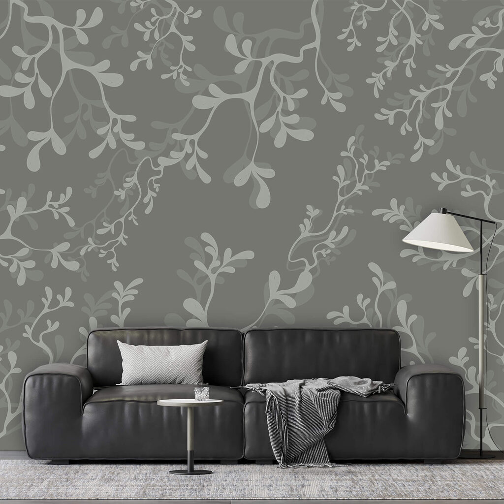 Fondo gris con ramas Fondo gris con ramas