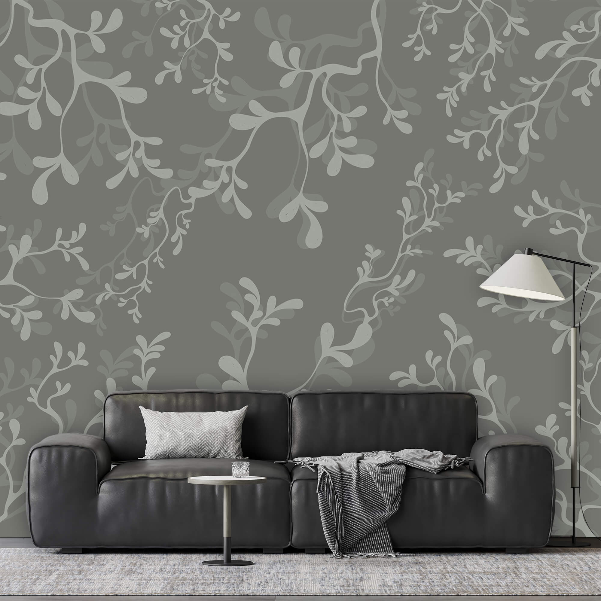 Fondo gris con ramas Fondo gris con ramas