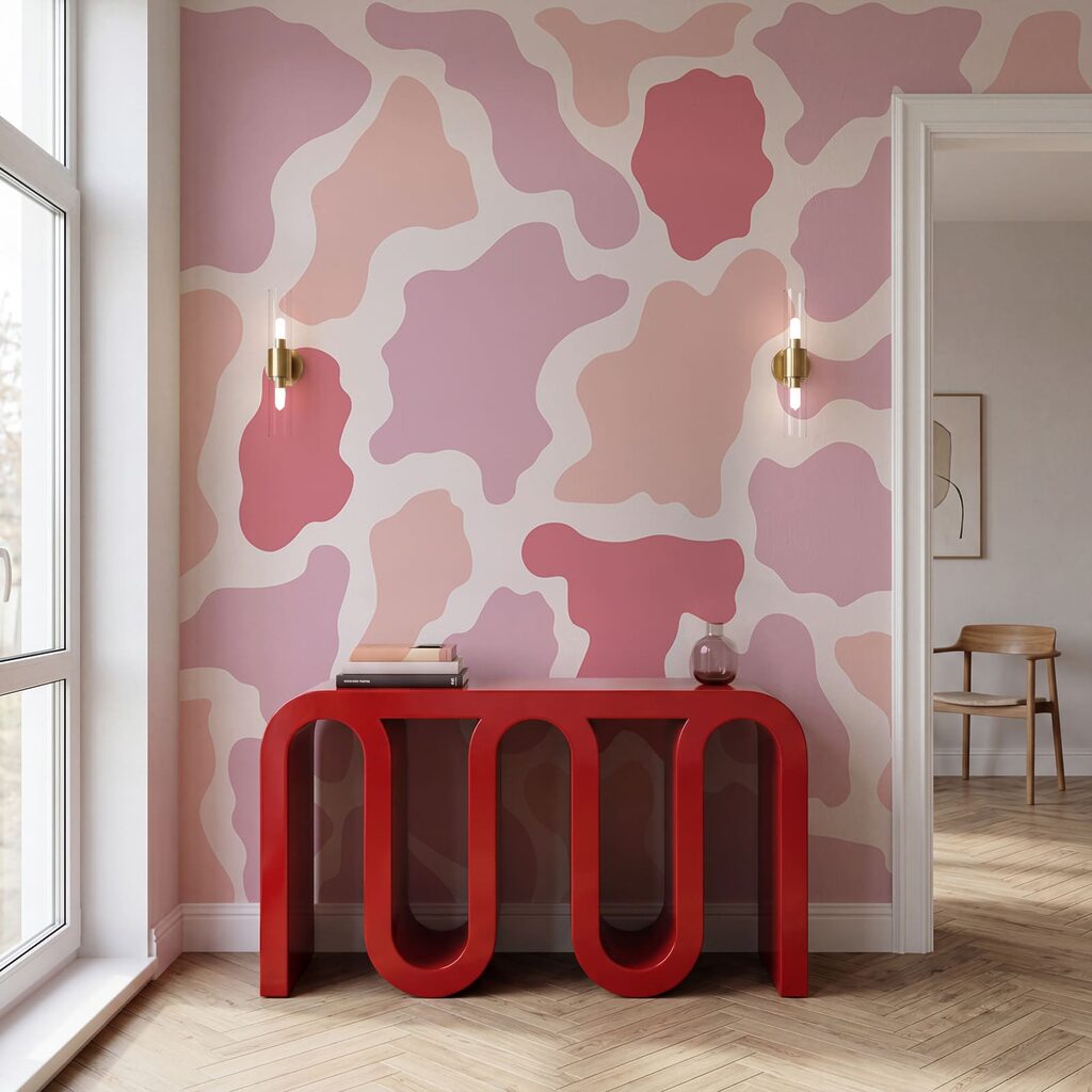 Diseño en rosa y blanco