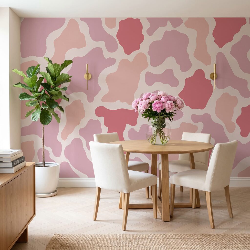 Diseño en rosa y blanco