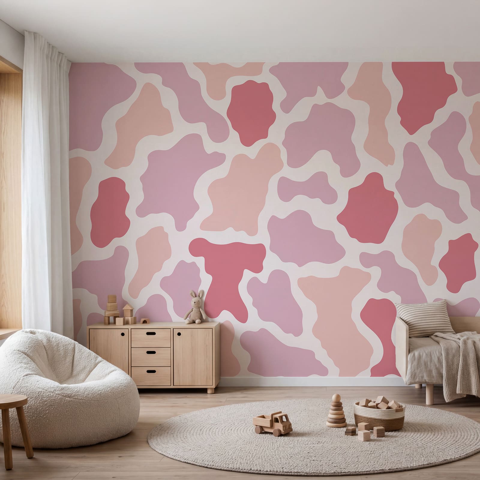Diseño en rosa y blanco