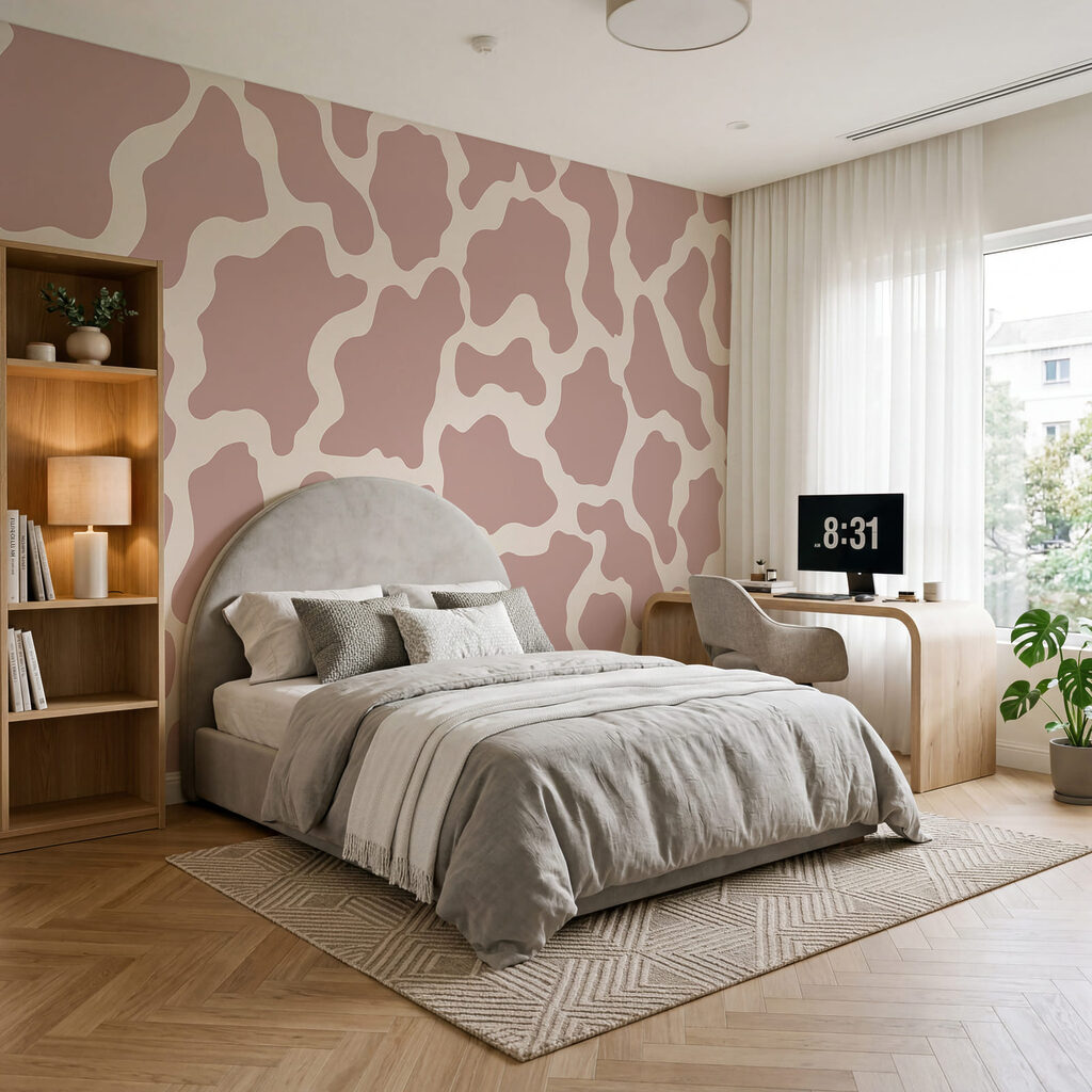 Diseño en rosa y blanco