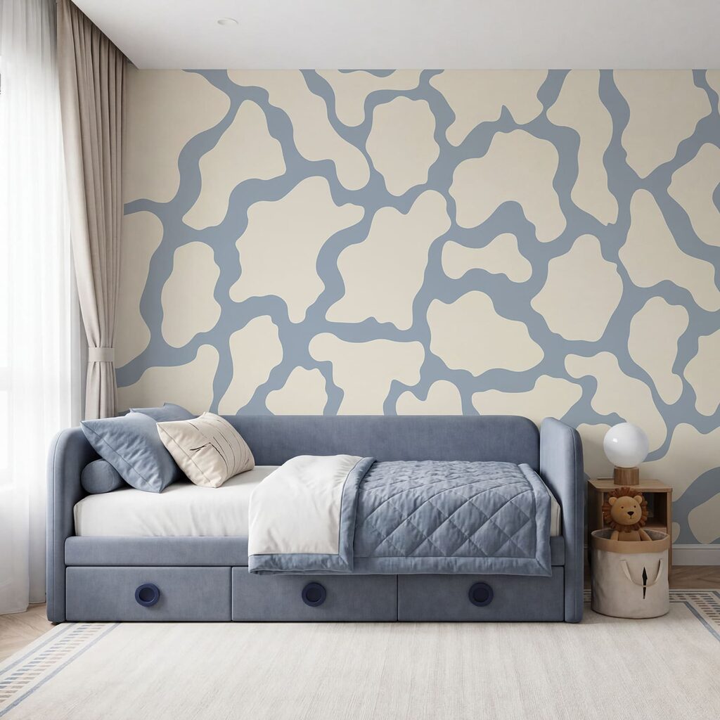 Diseño azul y blanco