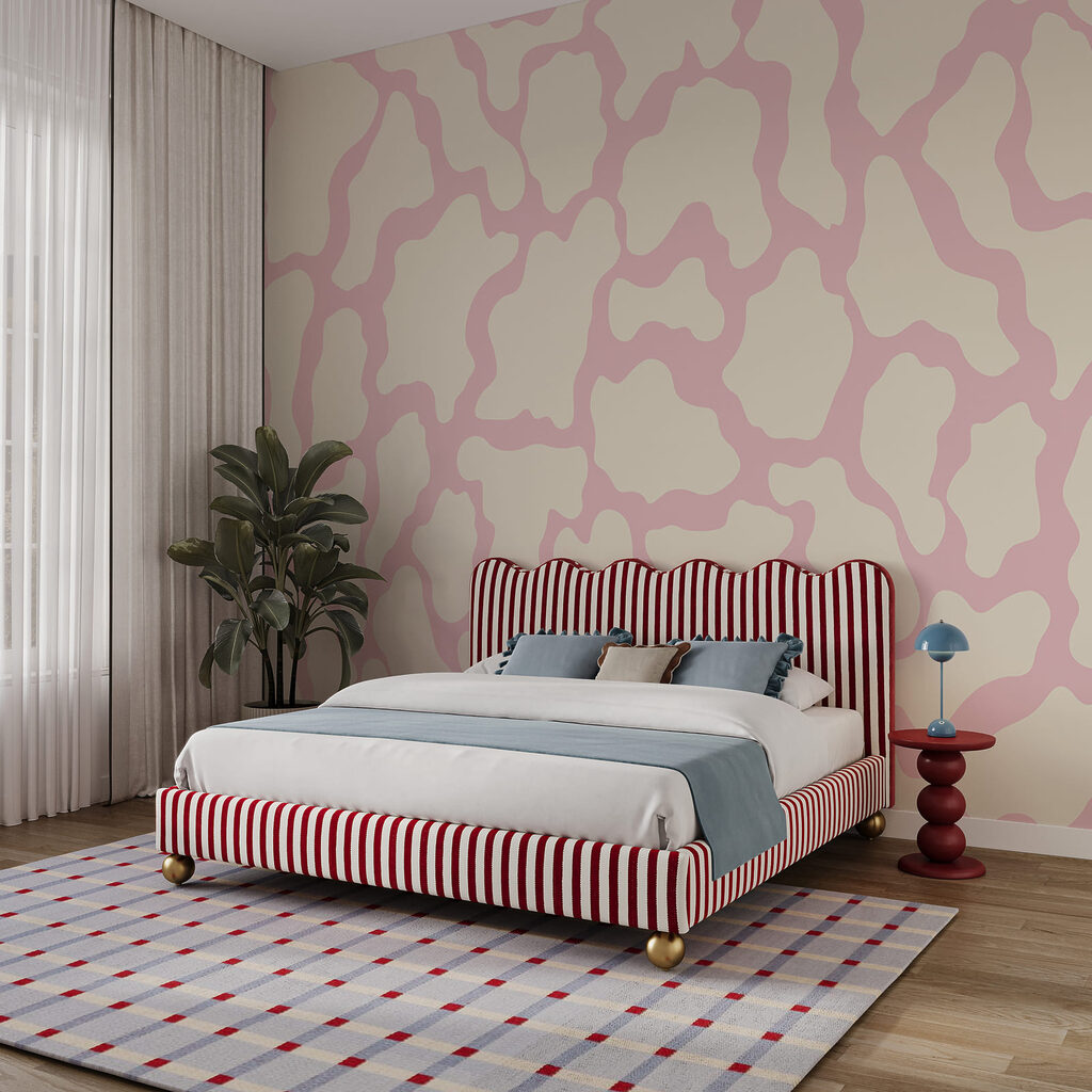 Estampado de vacas en rosa y blanco
