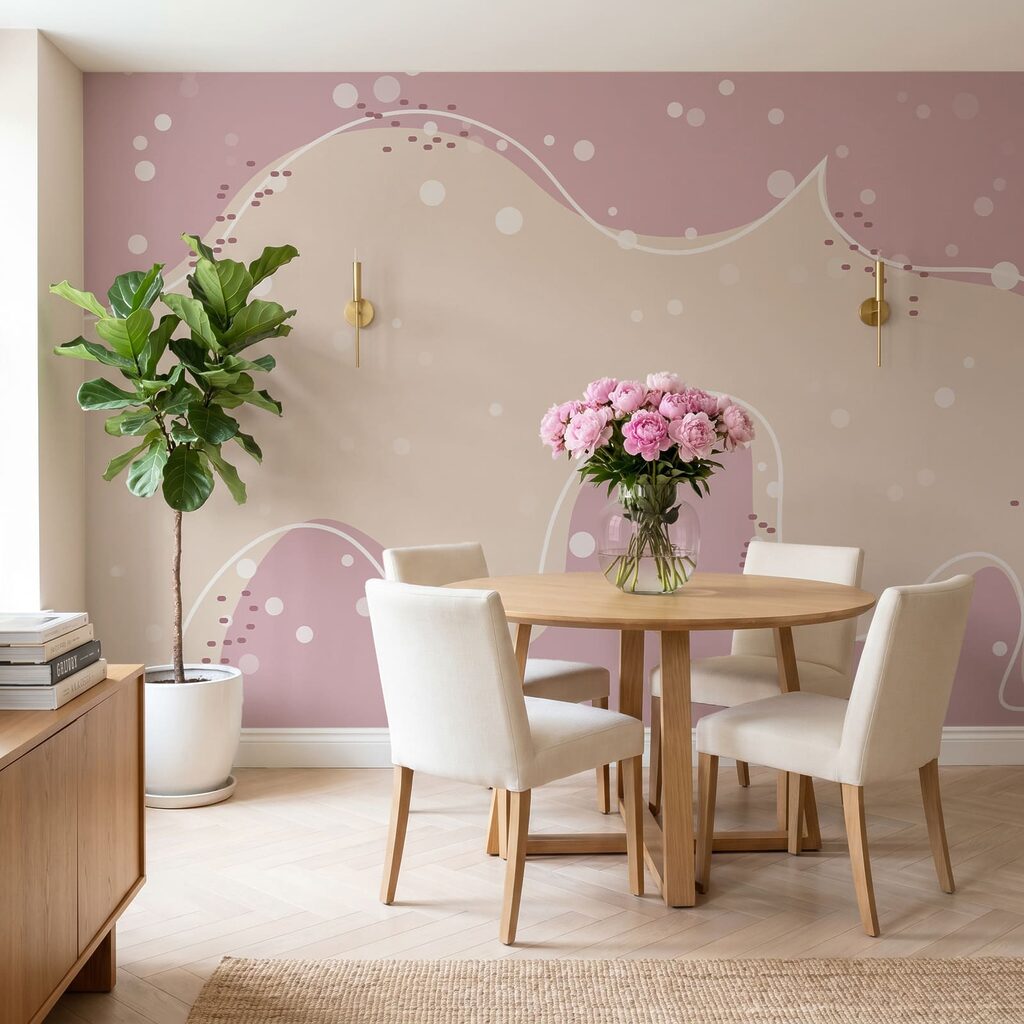 Fondo blanco y rosa