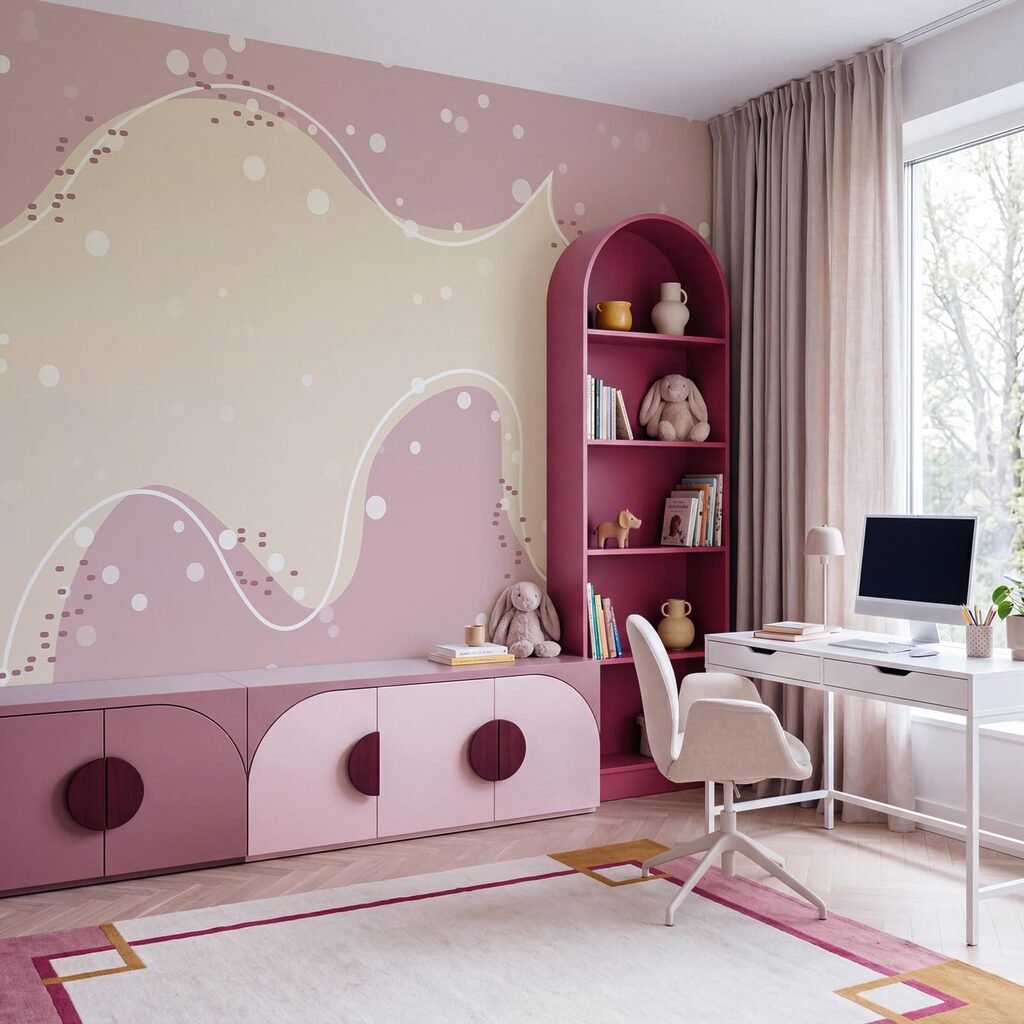 Fondo blanco y rosa