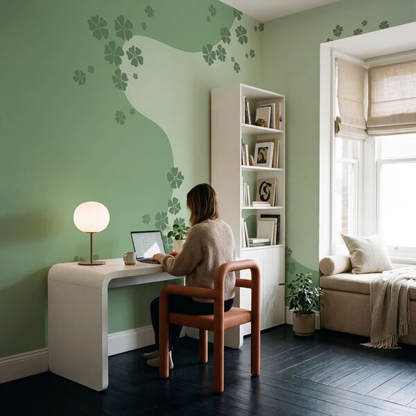 Fondo verde con flores Fondo verde con flores