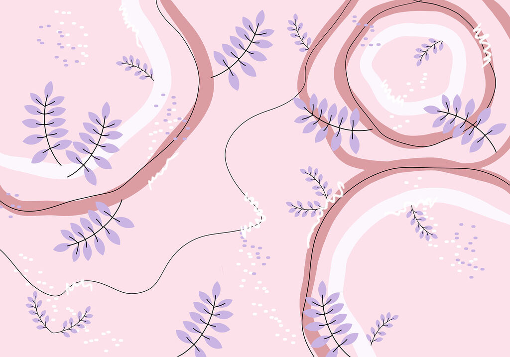 Pink and purple pattern with leaves Pink and purple pattern with leaves